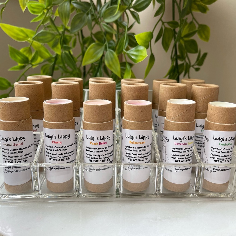 NEW Pouty Pug Lip Balms • Luigi’s Lippy • Various Scents •